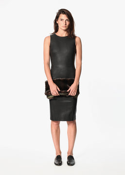 Iranta Leather Dress in Black